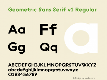 Geometric Sans Serif v1 Regular Version 001.001 ; ttfautohint (v1.4.1)图片样张