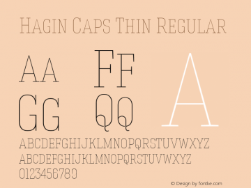 Hagin Caps Thin Regular Version 1.000; ttfautohint (v1.4.1) Font Sample