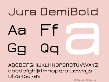 Jura DemiBold Version 2.5 ; ttfautohint (v1.4.1) Font Sample