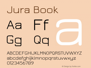 Jura Book Version 2.5 ; ttfautohint (v1.4.1) Font Sample