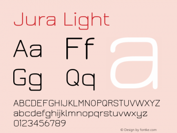 Jura Light Version 2.5 ; ttfautohint (v1.4.1)图片样张