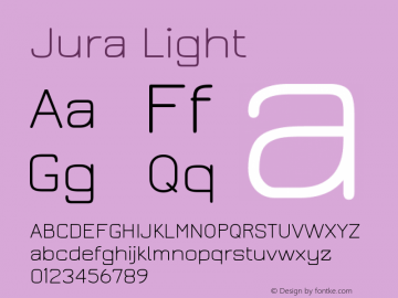Jura Light Version 2.5 ; ttfautohint (v1.4.1)图片样张