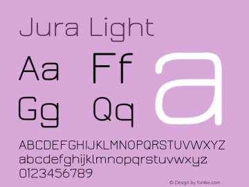 Jura Light Version 2.5 ; ttfautohint (v1.4.1) Font Sample