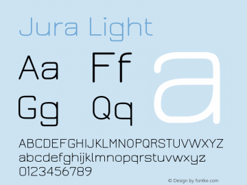 Jura Light Version 2.5 ; ttfautohint (v1.4.1)图片样张