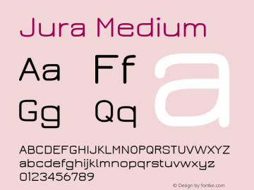 Jura Medium Version 2.5 ; ttfautohint (v1.4.1) Font Sample