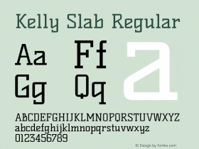 Kelly Slab Regular Version 1.001; ttfautohint (v1.4.1) Font Sample