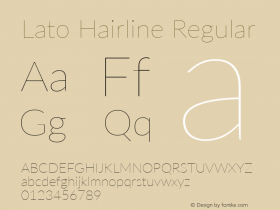 Lato Hairline Regular Version 2.010; 2014-09-01; http://www.latofonts.com/; ttfautohint (v1.4.1)图片样张