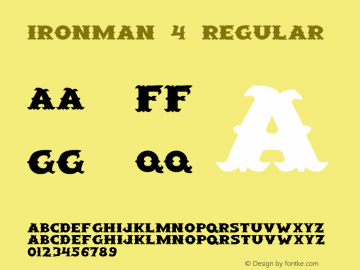 Ironman 4 Regular 001.001 Font Sample