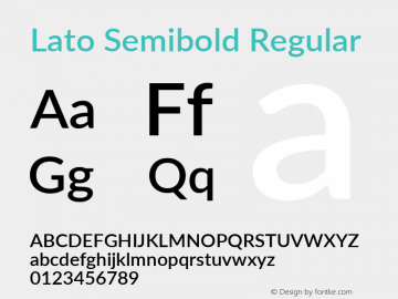 Lato Semibold Regular Version 2.010; 2014-09-01; http://www.latofonts.com/; ttfautohint (v1.4.1)图片样张