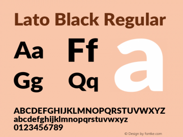 Lato Black Regular Version 2.010; 2014-09-01; http://www.latofonts.com/; ttfautohint (v1.4.1)图片样张