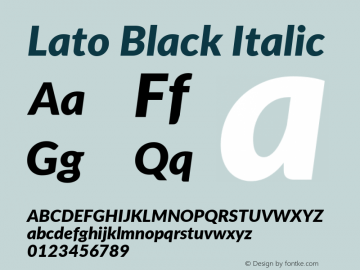 Lato Black Italic Version 2.010; 2014-09-01; http://www.latofonts.com/; ttfautohint (v1.4.1)图片样张