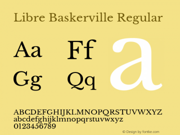 Libre Baskerville Regular Version 1.000; ttfautohint (v1.4.1)图片样张