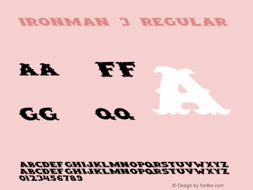 Ironman 3 Regular 1.0 Wed May 03 18:50:32 1995 Font Sample
