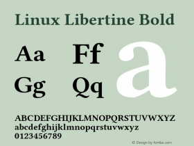 Linux Libertine Bold Version 5.0.3 ; ttfautohint (v1.4.1)图片样张