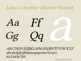 Linux Libertine Slanted Slanted Version 5.1.3 ; ttfautohint (v1.4.1)图片样张