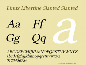 Linux Libertine Slanted Slanted Version 5.1.3 ; ttfautohint (v1.4.1)图片样张