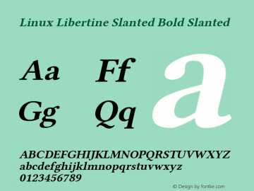 Linux Libertine Slanted Bold Slanted Version 5.0.3 ; ttfautohint (v1.4.1) Font Sample