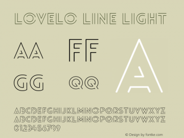 Lovelo Line Light Version 1.000; ttfautohint (v1.4.1)图片样张
