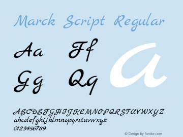Marck Script Regular Version 1.002; ttfautohint (v1.4.1) Font Sample