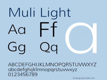 Muli Light Version 1.000; ttfautohint (v1.4.1)图片样张