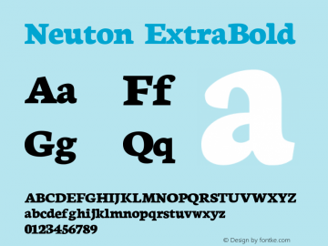 Neuton ExtraBold Version 1.42 ; ttfautohint (v1.4.1) Font Sample