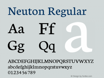 Neuton Regular Version 1.31 ; ttfautohint (v1.4.1) Font Sample