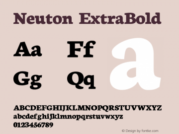 Neuton ExtraBold Version 1.42 ; ttfautohint (v1.4.1) Font Sample