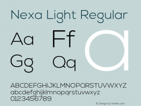 Nexa Light Regular Version 1.000; ttfautohint (v1.4.1) Font Sample