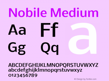 Nobile Medium Version 001.000; ttfautohint (v1.4.1) Font Sample