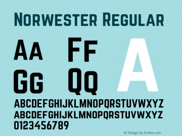 Norwester Regular Version 1.002;PS 001.002;hotconv 1.0.70;makeotf.lib2.5.58329; ttfautohint (v1.4.1) Font Sample