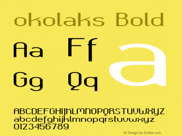 okolaks Bold Version 000.6.0 ; ttfautohint (v1.4.1) Font Sample