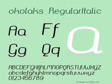 okolaks RegularItalic Version 000.6.0 ; ttfautohint (v1.4.1)图片样张