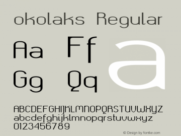 okolaks Regular Version 000.6.0 ; ttfautohint (v1.4.1) Font Sample