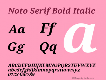 Noto Serif Bold Italic Version 1.02; ttfautohint (v1.4.1)图片样张