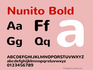 Nunito Bold Version 1.000; ttfautohint (v1.4.1) Font Sample