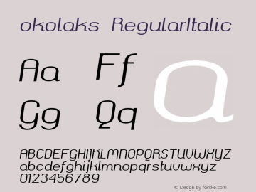 okolaks RegularItalic Version 000.6.0 ; ttfautohint (v1.4.1)图片样张