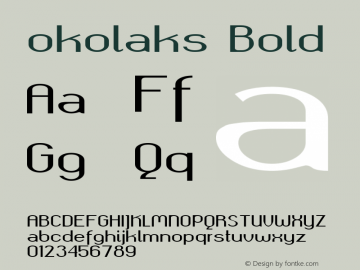 okolaks Bold Version 000.6.0 ; ttfautohint (v1.4.1) Font Sample