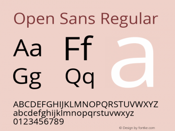 Open Sans Regular Version 1.10; ttfautohint (v1.4.1)图片样张