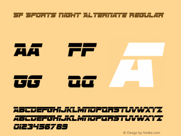 SF Sports Night Alternate Regular 1.0 Font Sample