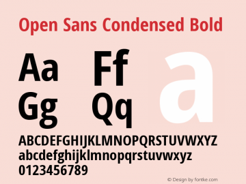 Open Sans Condensed Bold Version 1.11; ttfautohint (v1.4.1) Font Sample