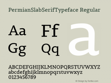 PermianSlabSerifTypeface Regular Version 1.000; ttfautohint (v1.4.1) Font Sample