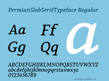 PermianSlabSerifTypeface Regular Version 1.000; ttfautohint (v1.4.1) Font Sample