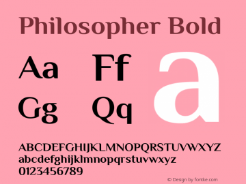 Philosopher Bold Version 1.000; ttfautohint (v1.4.1)图片样张