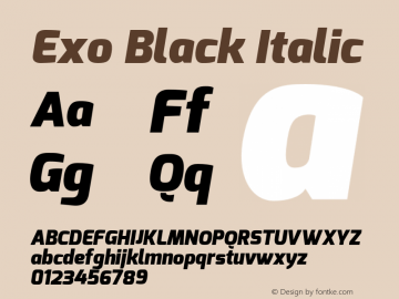 Exo Black Italic Version 1.00图片样张