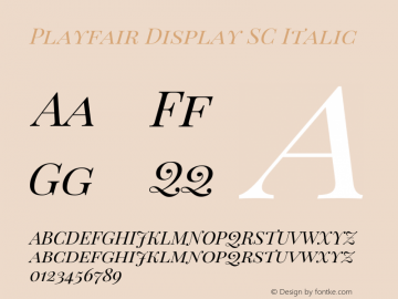 Playfair Display SC Italic Version 1.004;PS 001.004;hotconv 1.0.70;makeotf.lib2.5.58329; ttfautohint (v0.96) -l 42 -r 42 -G 200 -x 14 -w 