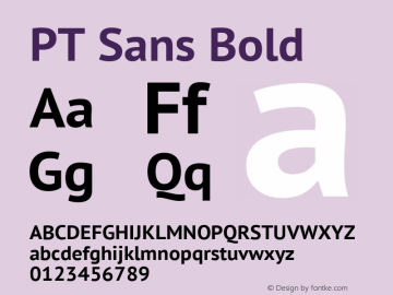 PT Sans Bold Version 2.005; ttfautohint (v1.4.1) Font Sample