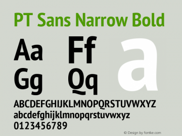 PT Sans Narrow Bold Version 2.005; ttfautohint (v1.4.1)图片样张