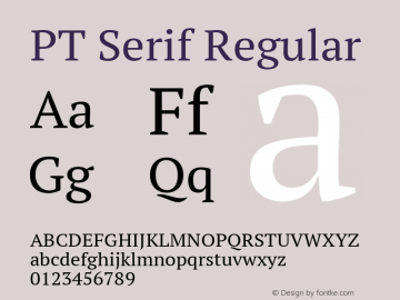 PT Serif Regular Version 1.002; ttfautohint (v1.4.1)图片样张