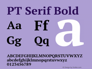 PT Serif Bold Version 1.002; ttfautohint (v1.4.1)图片样张