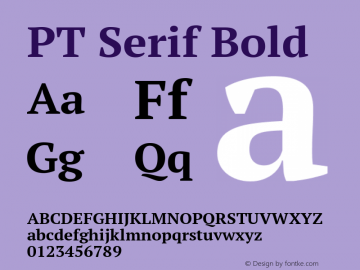 PT Serif Bold Version 1.002; ttfautohint (v1.4.1) Font Sample